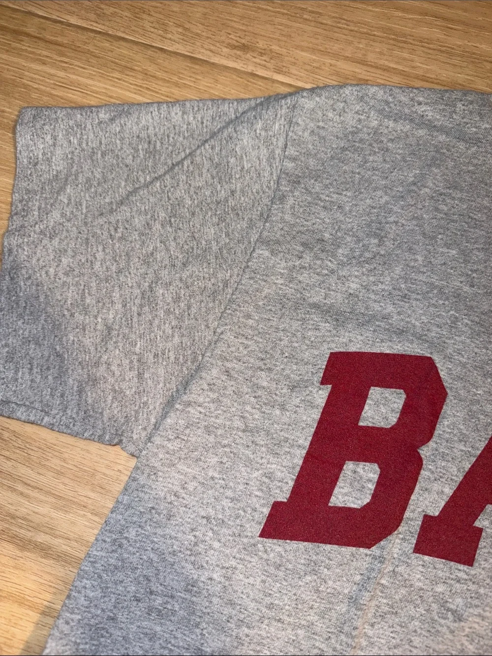 BAMA Gray Cotton Tee with Crimson Logo by MV Soort size medium